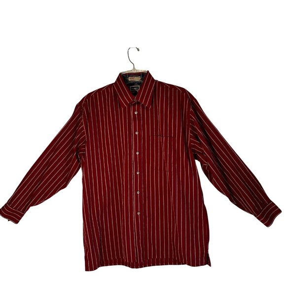 Vintage Haggar Striped Long Sleeve Button-Up Shirt Red White & BlueSize XL - Picture 3 of 13
